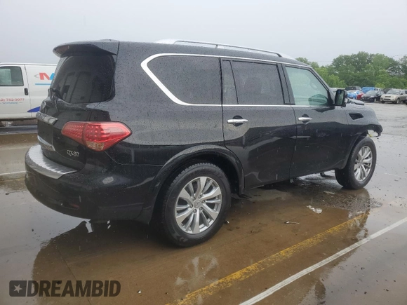 2017 Infiniti QX80 with VIN JN8AZ2NF7H9642908, listed as a Copart auction lot 60019395 with 154,923 mi miles and Salvage title. Bid and sale history available at DreamBid. Image 3.