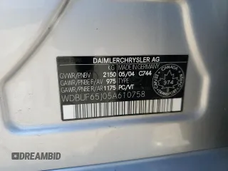 2005 Mercedes-Benz E 320 with VIN WDBUF65J05A610758, listed as a Copart auction lot 50270835 with 74,703 mi miles and Salvage Title. Bid and sale history available at DreamBid. Image 12.
