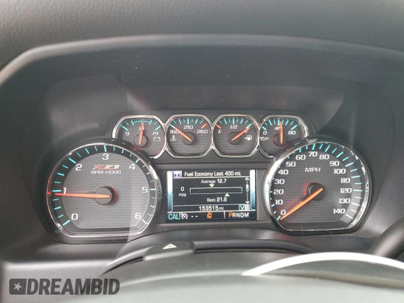 2015 Chevrolet Silverado 1500 LT with VIN 1GCVKREC1FZ252786, listed as a Copart auction lot 51010715 with 153,515 mi miles and Non Repairable. Bid and sale history available at DreamBid. Image 9.