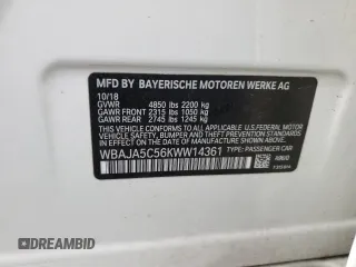 2019 BMW 5 Series 530i z VIN WBAJA5C56KWW14361, wystawiony jako Copart lot #56403635 z przebiegiem 123 182 mil mil oraz Szkoda całkowita • Salvage title. Historia ofert i sprzedaży dostępna na DreamBid. Obrazek 12.