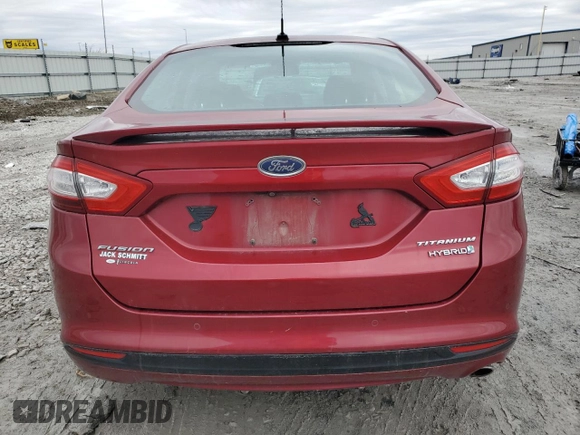 2013 Ford Fusion Titanium Hybrid with VIN 3FA6P0RU3DR323997, listed as a Copart auction lot 88063125 with Not Provided miles and Salvage Title. Bid and sale history available at DreamBid. Image 6.