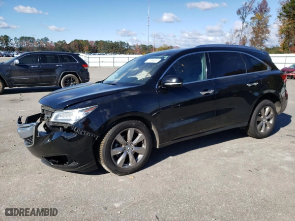 2015 Acura MDX Advance/Entertainment Pkg with VIN 5FRYD3H8XFB013446, listed as a Copart auction lot 81834884 with 124,182 mi miles and Salvage Title. Bid and sale history available at carsss.com. Image 1.