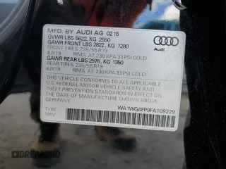 2015 Audi Q5 Prestige с VIN WA1WGAFP9FA109229, выставлен на аукционе Copart как лот 85511154 с пробегом 85 209 миль миль и Списание • Salvage title. История ставок и продаж доступна на DreamBid. Изображение 15.