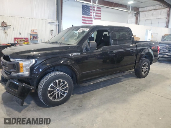 2018 Ford F-150 XL with VIN 1FTEW1EP1JFC00903, listed as a Copart auction lot 52090235 with 83,644 mi miles and Salvage Title. Bid and sale history available at carsss.com. Image 1.