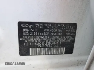 2013 Hyundai Elantra GT with VIN KMHD35LE2DU094812, listed as a Copart auction lot 46815205 with 65,836 mi miles and Clean Title. Bid and sale history available at carsss.com. Image 13.