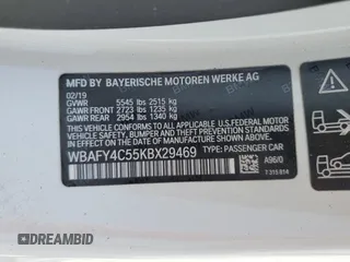 2019 BMW 8 Series M850i xDrive with VIN WBAFY4C55KBX29469, listed as a Copart auction lot 54575434 with 18,260 mi miles. Bid and sale history available at carsss.com. Image 13.