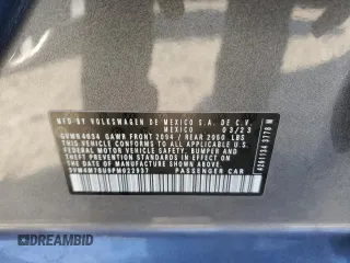 2023 Volkswagen Jetta S z VIN 3VW4M7BU9PM022937, wystawiony jako Copart lot #83599634 z przebiegiem 17 639 mil mil oraz Szkoda całkowita • Salvage title. Historia ofert i sprzedaży dostępna na DreamBid. Obrazek 12.