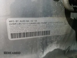2010 Audi A6 3.0T Premium Plus with VIN WAUFGAFB5AN057218, listed as a Copart auction lot 87795385 with 175,190 mi miles and Salvage Title. Bid and sale history available at carsss.com. Image 13.