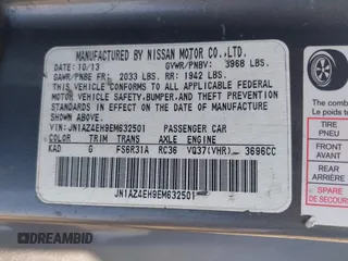 2014 Nissan 370Z Nismo with VIN JN1AZ4EH9EM632501, listed as a IAAI auction lot 39504585 with Not Provided miles and . Bid and sale history available at DreamBid. Image 9.