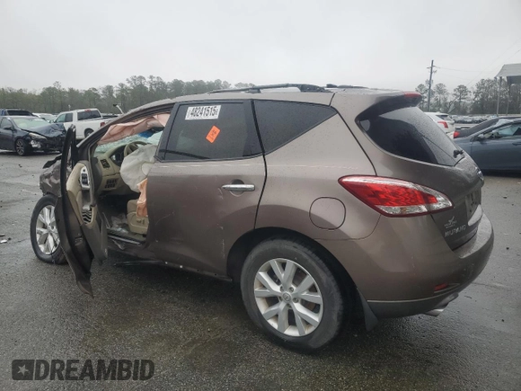 2013 Nissan Murano SL with VIN JN8AZ1MU8DW212116, listed as a Copart auction lot 48241515 with 0 mi miles and Salvage Title. Bid and sale history available at carsss.com. Image 2.