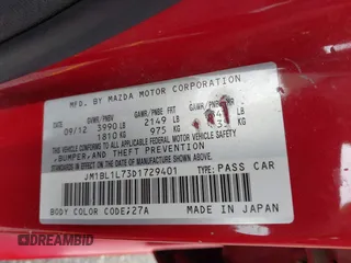 2013 Mazda 3 i Touring with VIN JM1BL1L73D1729401, listed as a IAAI auction lot 42483335 with 127,337 mi miles and . Bid and sale history available at DreamBid. Image 9.