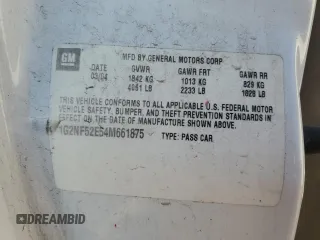 2004 Pontiac Grand Am SE1 with VIN 1G2NF52E54M661875, listed as a Copart auction lot 42733915 with 213,616 mi miles and Salvage Title. Bid and sale history available at carsss.com. Image 12.