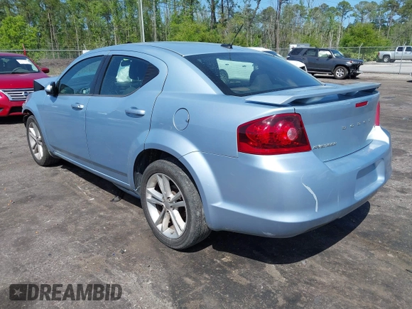 2013 Dodge Avenger SXT with VIN 1C3CDZCB0DN521591, listed as a IAAI auction lot 41891451 with 100,234 mi miles and . Bid and sale history available at carsss.com. Image 3.