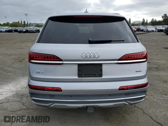 2020 Audi Q7 Premium with VIN WA1AJAF70LD008733, listed as a Copart auction lot 53377775 with 62,285 mi miles and Salvage title. Bid and sale history available at DreamBid. Image 6.