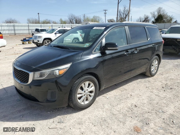 2015 Kia Sedona LX with VIN KNDMB5C10F6050173, listed as a Copart auction lot 49390865 with NaN miles and Salvage Title. Bid and sale history available at carsss.com. Image 1.