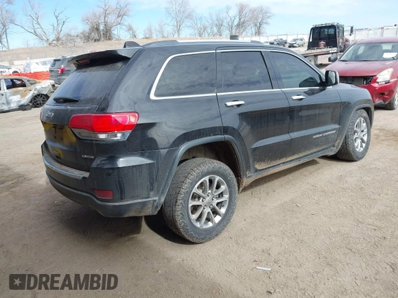 2015 Jeep Grand Cherokee Limited with VIN 1C4RJFBG1FC869568, listed as a IAAI auction lot 41665414 with 1 mi miles. Bid and sale history available at carsss.com. Image 4.