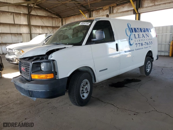 2006 GMC Savana Cargo Van with VIN 1GTGG25U461165716, listed as a Copart auction lot 86344194 with 115,966 mi miles and Salvage Title. Bid and sale history available at carsss.com. Image 1.