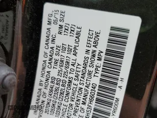 2015 Honda CR-V EX with VIN 2HKRM4H53FH660340, listed as a Copart auction lot 55258165 with 119,259 mi miles and Salvage Title. Bid and sale history available at DreamBid. Image 13.