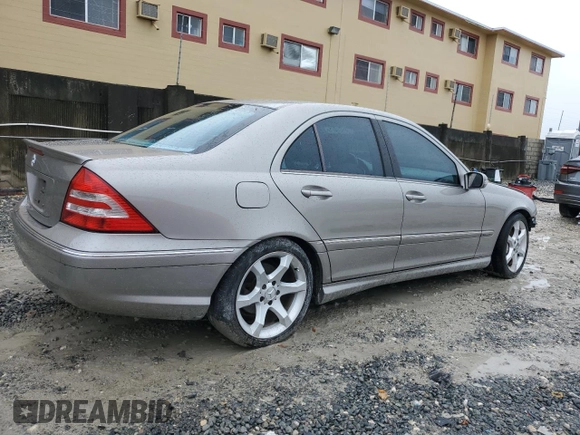 2007 Mercedes-Benz C 230 Sport with VIN WDBRF52H67E027057, listed as a Copart auction lot 59568325 with 144,208 mi miles and Salvage title. Bid and sale history available at DreamBid. Image 3.