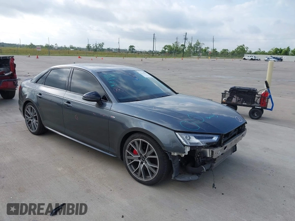 2019 Audi A4 Premium Plus z VIN WAUENAF41KN016542, wystawiony jako IAAI lot #42176172 z przebiegiem 87 233 mil mil oraz . Historia ofert i sprzedaży dostępna na DreamBid. Obrazek 1.