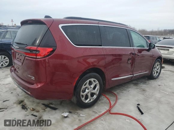 2023 Chrysler Pacifica Limited with VIN 2C4RC3GG5PR600273, listed as a Copart auction lot 46516335 with 34,057 mi miles and Non repairable. Bid and sale history available at DreamBid. Image 3.
