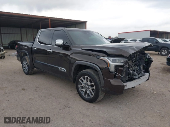 2023 Toyota Tundra 1794 Edition with VIN 5TFMA5AB1PX021419, listed as a IAAI auction lot 41359917 with 41,258 mi miles and . Bid and sale history available at DreamBid. Image 1.