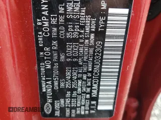2022 Genesis GV70 Sport with VIN KMUMCDTC8NU032309, listed as a Copart auction lot 73714794 with Not provided miles and Salvage title. Bid and sale history available at DreamBid. Image 12.