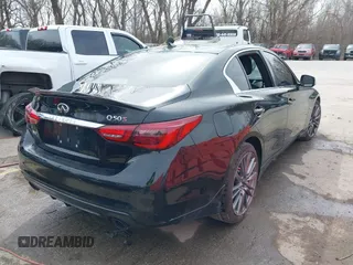 2018 Infiniti Q50 RED SPORT 400 with VIN JN1FV7AR7JM481279, listed as a IAAI auction lot 41850295 with 75,807 mi miles. Bid and sale history available at carsss.com. Image 4.