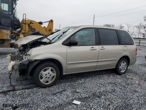 2001 Mazda MPV DX with VIN JM3LW28GX10193811, listed as a Copart auction lot 89283165 with 105,077 mi miles and Salvage Title. Bid and sale history available at carsss.com. Image 1.