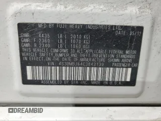 2012 Subaru Legacy Limited z VIN 4S3BMBJ64C3043139, wystawiony jako Copart lot #42909185 z przebiegiem 145 635 mil mil oraz Szkoda całkowita • Salvage title. Historia ofert i sprzedaży dostępna na DreamBid. Obrazek 12.