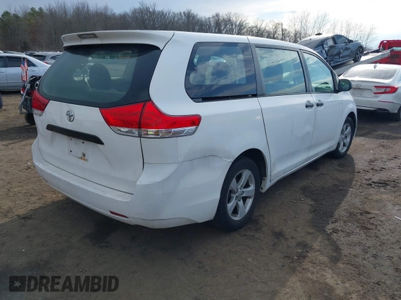 2011 Toyota Sienna with VIN 5TDZK3DC3BS058823, listed as a IAAI auction lot 41654859 with 227,969 mi miles. Bid and sale history available at carsss.com. Image 4.