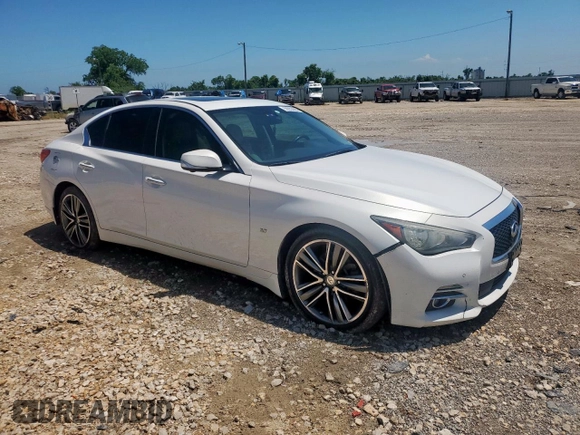 2014 Infiniti Q50 Sport with VIN JN1BV7AR6EM695314, listed as a Copart auction lot 59953085 with 161,085 mi miles and Clean title. Bid and sale history available at DreamBid. Image 4.
