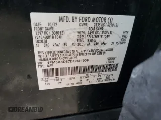 2013 Ford Explorer XLT with VIN 1FM5K8D87DGB51909, listed as a Copart auction lot 52037275 with 115,493 mi miles and Salvage Title. Bid and sale history available at carsss.com. Image 13.