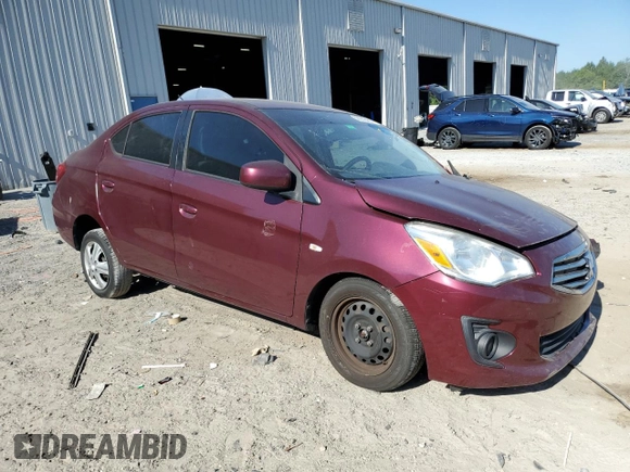 2018 Mitsubishi Mirage ES z VIN ML32F3FJ1JHF09662, wystawiony jako Copart lot #58352485 z przebiegiem 83 880 mil mil oraz Szkoda całkowita • Salvage title. Historia ofert i sprzedaży dostępna na DreamBid. Obrazek 4.
