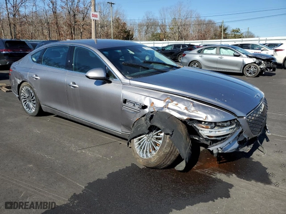 2023 Genesis Electrified G80 with VIN KMTGE4S15PU007043, listed as a Copart auction lot 45982565 with 5,021 mi miles and Non Repairable. Bid and sale history available at carsss.com. Image 4.
