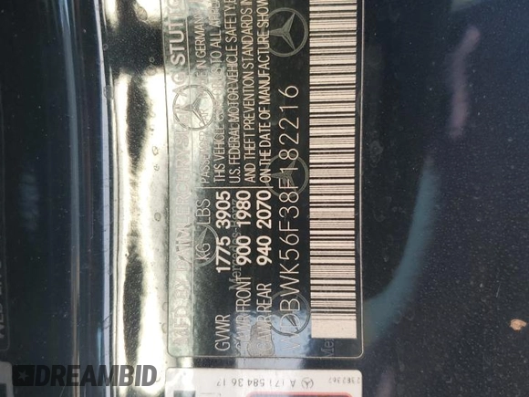 2008 Mercedes-Benz SLK 350 z VIN WDBWK56F38F182216, wystawiony jako Copart lot #74959864 z przebiegiem Nie podano mil oraz Szkoda całkowita • Salvage title. Historia ofert i sprzedaży dostępna na DreamBid. Obrazek 13.