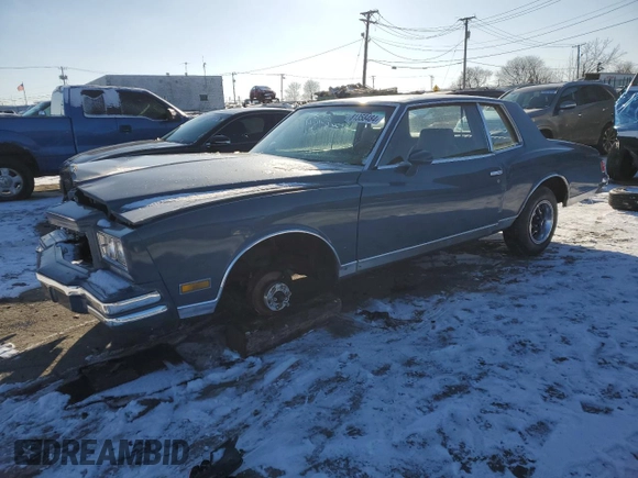 1980 Chevrolet Monte Carlo с VIN 1Z37JAK426238, выставлен на аукционе Copart как лот 81358484 с пробегом 55 341 миль миль и Списание • Salvage title. История ставок и продаж доступна на DreamBid. Изображение 1.