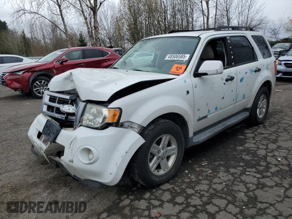 2008 Ford Escape Hybrid with VIN 1FMCU59H48KC33656, listed as a Copart auction lot 48506585 with 166,880 mi miles and Salvage title. Bid and sale history available at DreamBid. Image 1.