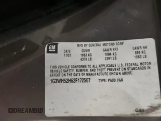 2002 Oldsmobile Intrigue GX z VIN 1G3WH52H62F172567, wystawiony jako Copart lot #84011884 z przebiegiem 43 300 mil mil oraz Szkody całkowita. Historia ofert i sprzedaży dostępna na DreamBid. Obrazek 12.