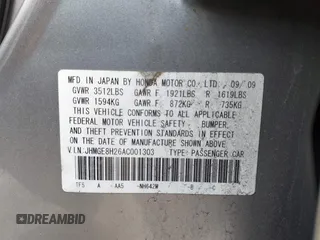 2010 Honda Fit with VIN JHMGE8H26AC001303, listed as a IAAI auction lot 42040111 with 129,949 mi miles. Bid and sale history available at carsss.com. Image 9.