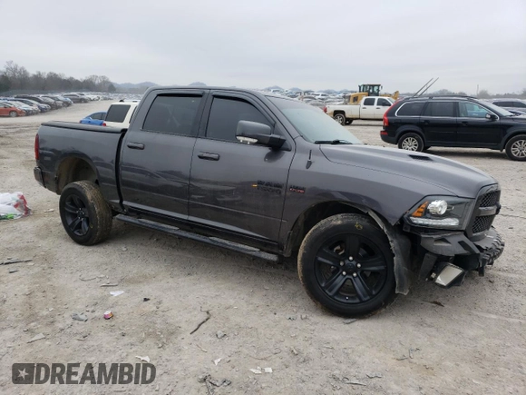 2018 Ram 1500 Night with VIN 1C6RR7MT5JS152010, listed as a Copart auction lot 44012985 with 86,375 mi miles and Salvage Title. Bid and sale history available at carsss.com. Image 4.