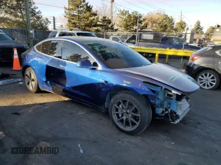 2020 Tesla Model 3 Standard Range Plus with VIN 5YJ3E1EA6LF615079, listed as a Copart auction lot 44259525 with 25,464 mi miles and Salvage Title. Bid and sale history available at DreamBid. Image 4.