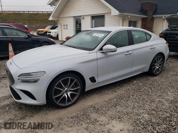 2023 Genesis G70 3.3T with VIN KMTG54TE7PU107887, listed as a Copart auction lot 80254334 with 24,294 mi miles and Salvage Title. Bid and sale history available at DreamBid. Image 1.
