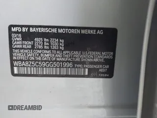 2016 BMW 3 Series 328i Gran Turismo xDrive z VIN WBA8Z5C59GG501996, wystawiony jako IAAI lot #41238964 z przebiegiem 71 542 mil mil oraz . Historia ofert i sprzedaży dostępna na DreamBid. Obrazek 9.