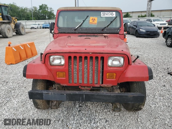1993 Jeep Wrangler S z VIN 1J4FY19PXPP264847, wystawiony jako Copart lot #59141745 z przebiegiem 179 154 mil mil oraz Czysty tytuł • Clean title. Historia ofert i sprzedaży dostępna na DreamBid. Obrazek 5.