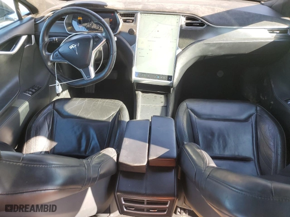 2015 Tesla Model S 85D with VIN 5YJSA1E27FF108261, listed as a Copart auction lot 47051795 with 133677 miles and Salvage Title. Bid and sale history available at carsss.com. Image 8.