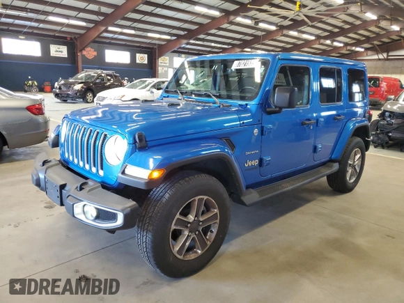 2022 Jeep Wrangler Unlimited Sahara Altitude with VIN 1C4HJXEG0NW255315, listed as a Copart auction lot 87821535 with 40,113 mi miles and Clean title. Bid and sale history available at DreamBid. Image 1.