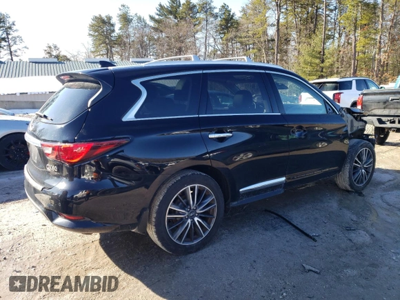 2019 Infiniti QX60 Luxe z VIN 5N1DL0MM1KC561598, wystawiony jako Copart lot #46123045 z przebiegiem 91 619 mil mil oraz Szkody całkowita. Historia ofert i sprzedaży dostępna na DreamBid. Obrazek 3.