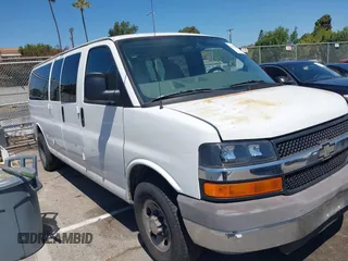 2009 Chevrolet Express Passenger with VIN 1GAHG39K991101137, listed as a IAAI auction lot 42676691 with 157,179 mi miles and . Bid and sale history available at DreamBid. Image 1.