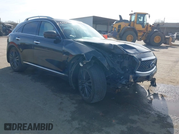 2017 Infiniti QX70 with VIN JN8CS1MW1HM410293, listed as a IAAI auction lot 41689343 with 149,823 mi miles and . Bid and sale history available at DreamBid. Image 1.